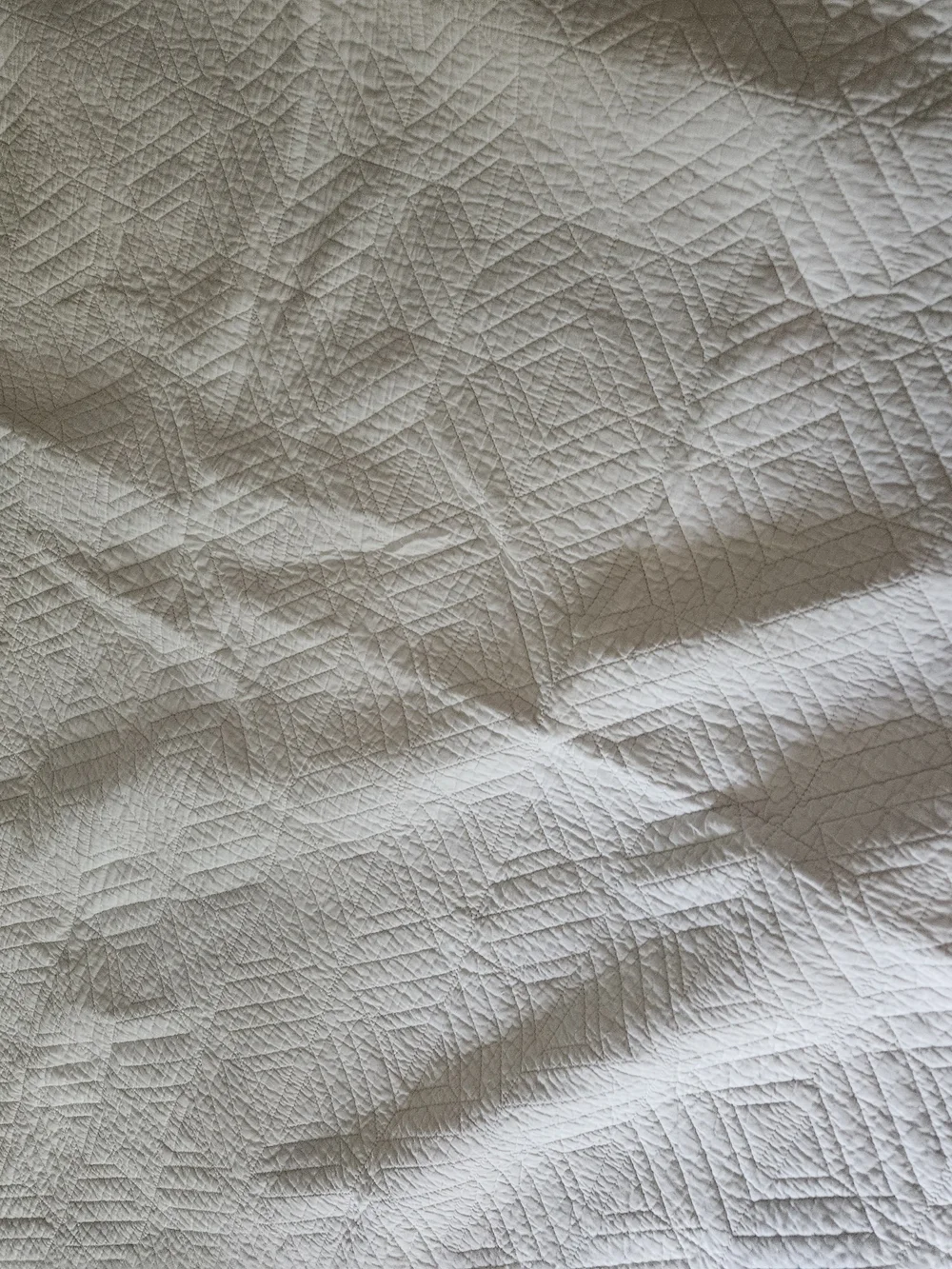 Bar III White Quilted Geometric King Bedspread